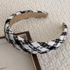 Estilo coreano moda all-match novo preto e branco listrado houndstooth tecido de malha esponja headband headband headwear acessórios de cabelo para as mulheres