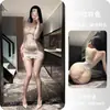 Atractiva lencería sexy, deseo puro, tentación sexy, ropa de seda talla grande, uniforme de malla bodycon a rayas huecas europeo y americano, disponible para venta al por mayor