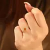 Anillo de Plata de Ley Pura S925 con Diamante Amarillo Ovalado, Anillo de Lujo Ligero para Mujer, Anillo Personalizado Exquisito Irregular Estilo Europeo y Americano