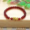 Venta Caliente Candado de Longevidad de Bambú Hebilla de Seguridad Pixiu Vidrio Imitación Cerámica Cuentas de Vidrio Pulsera Joyería Transmisión en Vivo de Douyin
