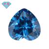 Anillo de piedra desnuda de circón de orquídea de aguas profundas en forma de corazón Huagang, venta al por mayor de gema de piedra artificial blanca azul de aguas profundas en forma de corazón