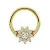 Aço Inoxidável 316 Corpo Inteiro Garra Zircônia Gota d'Água Flor de Zircônia Piercing de Nariz Argola de Osso da Orelha Piercing de Nariz da Moda Fabricante Estoque Pronto
