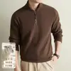 Sudadera con media cremallera y cuello alto estilo 'old money' para hombre, estilo otoño, camisa con cremallera, business casual, color liso, estilo nuevo, capa base
