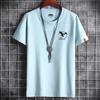 Camiseta de Algodón para Hombre de Manga Corta con Cuello Redondo Moderna Camiseta Básica de Media Manga Talla Grande Top Promoción de Influencer