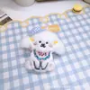Chaveiro de Pelúcia de Cachorro de Óculos Pingente para Mochila de Estudante Pingente de Bolsa de Boneca Cartoon Decoração de Roupa