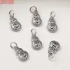 Plata de ley S925 calabaza hoja de loto pez pequeño amor pequeño colgante accesorios retro hacer viejo DIY material de cuentas hecho a mano