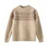 Nuevo Suéter Grueso 100% Lana Otoño e Invierno Suéter Pulóver de Cuello Redondo para Niños Suéter Base de Cachemira Casual para Niños Medianos y Grandes