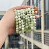 Cristal Fantasma Verde Círculo Único Design Original Alta Mercadoria Pulseira Joias com Contas Pulseira Turmalina Obsidiana Prateada Mulheres