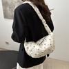 Bolsa casual de grande capacidade, nova bolsa de nicho floral da moda, bolsa de bolinho de massa, bolsa transversal de ombro, bolsa de transporte axilar