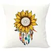 Nueva Almohada Caliente de Amazon al por Mayor Funda de Almohada de Girasol Simple de Moda Cojín Funda de Almohada para Sofá