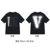 Nova camiseta VLONE JERRY Big V Smoke reflexiva solta de manga curta com flor de cerejeira para homens e mulheres, camiseta de casal de marca de rua, verão