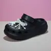 Zapatos de Perlas Exquisitas con Agujeros, Base Cóncava Súper Calientes, Masa de Hojaldre, Moda para Mujer, Nueva Llegada de Verano, Ropa de Exterior, Sandalias de Punta Cerrada con Suela Gruesa de Celebridad de Internet