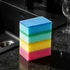 Esponja de limpeza colorida dupla face para uso na cozinha, lavagem de louça e esfregar panelas e frigideiras; bloco de esponja espesso, de alta densidade, absorvente, atacado