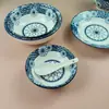 Cuencos y Platos de Cerámica Blue Charm: Popular Vajilla de Estilo Japonés para Uso Doméstico, Cuenco de Cerámica con Color Bajo Esmalte para Sopa y Fideos, Apto para Microondas