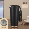 Taza térmica muy elegante para viajes y uso en la oficina, revestimiento interior de acero inoxidable 316, opción de doble bebida, con correa de asa, personalizable, taza de café al por mayor