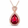 Nuevo Elegante Colgante Gota de Turmalina Roja Gema Roja Sangre de Pichón Belleza Eterna Colgante Socialité