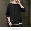 Stock de fábrica: Sudadera con capucha para hombre, manga larga, color liso, estilo retro, adecuada para primavera, otoño e invierno, negra, producto de comercio electrónico transfronterizo