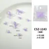 Decorações populares para nail art de flor de gelo de três pétalas esculpidas macias, disponíveis em rosa, roxo e azul bebê, acessórios de strass para unhas DIY de flor de resina