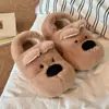 Zapatos de Algodón de Dibujos Animados, Lindos Zapatos de Algodón para el Hogar con Cachorro West Highland, Pantuflas de Algodón Antideslizantes de Invierno, Zapatos Peludos para Hombres y Mujeres, Parejas