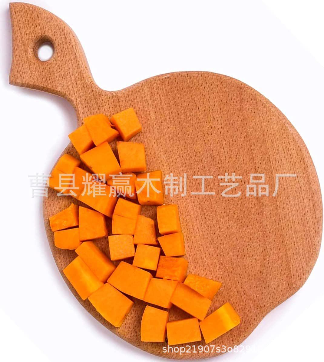 日式榉木菜板创意带手柄苹果菜板木制芝士奶酪板厨房披萨板面包板