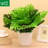 Hoja de plátano simulación monstera flores artificiales plantas verdes proyecto balcón decoración exhibición restaurante decoración planta verde fila hierba