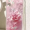 Capa Transparente Rosa com Rosa Anti-Queda Adequada para Série Iphone 15/16/17 Promax/14 Capa Protetora para Celular