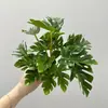 Planta verde artificial, Alocasia, Filodendro, planta pendente, folhas artificiais, folha de tartaruga, planta em vaso para decoração de casa