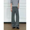 Pantalones Casuales de Pierna Ancha para Hombre de Alta Inteligencia con Cintas Fluidas Pierna Recta Versátiles para Viajes al Trabajo High Street Pantalones Largos Negro Gris