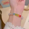 Pulseira de Contas Bolha Swarovski Arco-Íris, Joia de Luxo Leve de Nicho de Alta Qualidade, Estilo Simples de Verão, Pulseira Exquisita e Doce