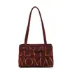Bolsa Tote de Camurça com Letras Personalizadas, Simples Elegante, para o Dia a Dia da Mulher, Bolsa de Ombro Fashion e Estilosa, Grande Capacidade