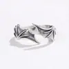 Aliexpress Más Vendido Alas de Ángel y Demonio Anillos de Pareja de Plata Tailandesa Joyería Transfronteriza Europea y Americana Anillos Abiertos Personalizados