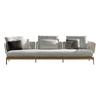 Sofá Externo Cadeira de Rattan Liga de Alumínio Pátio Lazer Jardim Villa Designer Hotel Cadeira de Rattan Pequena Mesa de Café