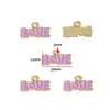 Acessórios para Joias de Liga DIY Letras Inglesas Amor Placa de Gotejamento de Óleo Pulseira Chaveiro Pingente de Colar W503