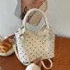Bolso de Mano Tipo Canasta Transfronterizo 2026 Nuevo y Elegante de Alta Apariencia con Lunares, Bolso Cruzado Tipo Cubo Moderno y Exquisito para el Viaje Diario