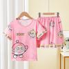 Pijamas de Verano de Manga Corta Finos para Niñas Transfronterizos 2025 Nuevo Traje de Verano para Niñas Ropa para el Hogar
