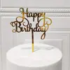 Cartão de bolo de aniversário acrílico transfronteiriço Inglês Feliz Aniversário Festival decoração de panificação fabricantes fornecimento direto