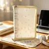 Capa de Caderno Transparente com Zíper A5 Estilo Japonês PVC Malha Colorida Renda Macia Capa de Patinha de Gato Fofa Caderno de Folhas Soltas