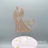 Pastel de bodas transfronterizo Sr. y Sra. Boda de amor en plata dorada Complemento para decoración de bodas al por mayor