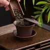 Cuenco con Tapa de Cerámica Púrpura Mineral con Patrón de Cuchillo Sancai, Giratorio y Flotante, Tazón de Té de Gran Capacidad, Cafetera para Oficina en Casa