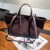 Bolso de Mano Transfronterizo de Cuero Genuino Gamuza Esmerilada Piel de Vaca de Primera Capa Bolso Tote de Gran Capacidad Nuevo para Mujer Otoño Invierno Bolso de Hombro Único
