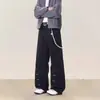 Pantalones de Trabajo Casuales de Moda Estilo Americano para Hombre, Nuevos de Alta Calidad, Corte Holgado Recto Versátil Pierna Ancha Deportivos Geniales Largos