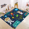 Tapete de Chão de Flanela com Padrão de Jogo de Amarelinha Tema Universo Transfronteiriço para Sala de Estar, Quarto, Sofá, Decoração de Casa