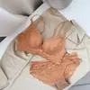 Taza de Pan al Vapor Cass Pecho Pequeño Ropa Interior Engrosada Sin Aro de Acero Encaje Espalda Hermosa Push-up Set de Sujetador Ajustable