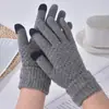 Novas Luvas Forradas com Lã à Prova de Vento para Passeio no Frio Fofas de Tricô com Tela Sensível ao Toque Estudante Luvas Quentes de Inverno Femininas Outono e Inverno