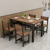 Mesa de jantar retangular comercial para refeitórios, moderna e simples, conjunto de mesa e cadeira para lanchonete de fast food, restaurante, lanchonete