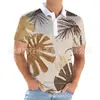 2025 Amazon Verão Masculino Casual Gola Lapela Estampado 3D Manga Curta Camisa Polo Masculina Tamanho Grande Top Havaiano