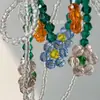 Aretes Flor de Cristal Azules con Perlas Únicos Muestran la Cara Pequeño Lazo Chica Dulce Femenina Aretes de Perlas Aretes de Moda