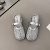 Meias Pantufas Fechadas Vazadas Estilo Coreano para Mulheres, Novo Modelo Verão 2026, Solado Macio, Fácil de Calçar, Sandálias Rasas Respiráveis