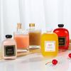 Garrafa de Vidro Quadrada Spot para Suco, Fruta, Vinho Garrafa Portátil para Bebida Fria Garrafa Plana Transparente Garrafa para Chá de Leite Garrafa de Bebida com Tampa de Rosca