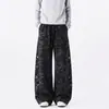 Pantalones Deportivos Bordados Personalizados con Cuchillo Curvo para Hombre Otoño 2026, Pantalones Teñidos en Hilo, Moda Tendencia Estilo Coreano de Pierna Recta, Pantalones Largos